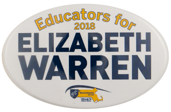 Educators for Elizabeth Warren Political Busy Beaver Button Museum
