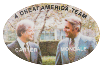 A Great America Team Carter Mondale Political Button Museum