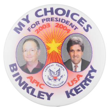 APIC Binkley Kerry Political Button Museum