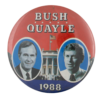 Bush Quayle 1988 Political Busy Beaver Button Museum