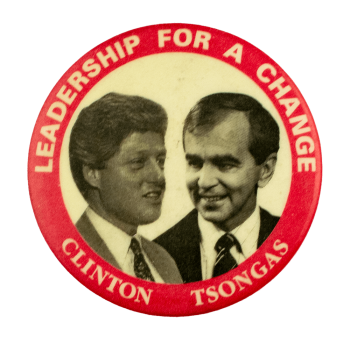 Clinton Tsongas Political Busy Beaver Button Museum