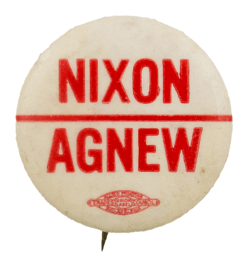 Nixon Agnew Red Line Political Busy Beaver Button Museum