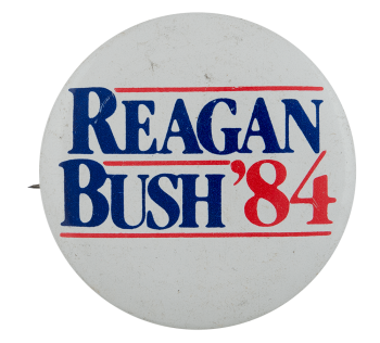 Reagan Bush 84 Big Political Busy Beaver Button Museum