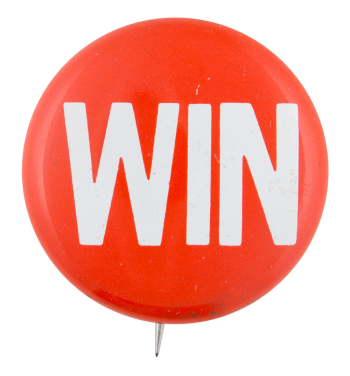 Red and White Win Political Button Museum