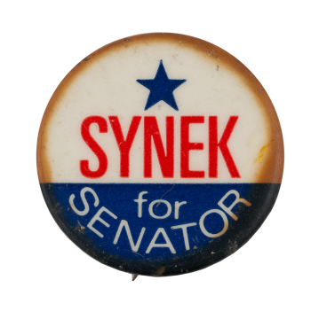 Synek for Senator Political Busy Beaver Button Museum