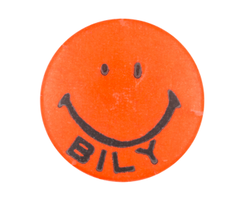 Bob Bily Smiley Orange Smiley Button Museum