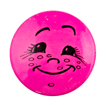 Pink Freckle Smiley Smileys Busy Beaver Button Museum