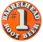 Barrelhead Root Beer Advertising Button Museum