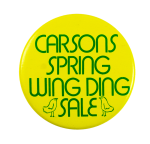 Carson's Spring Wing Ding Sale Advertising Busy Beaver Button Museum