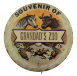 Grandad's Zoo Advertising Busy Beaver Button Museum