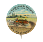 New Idea Manure Spreader Advertising Busy Beaver Button Museum