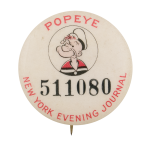 Popeye New York Evening Journal Advertising Button Museum