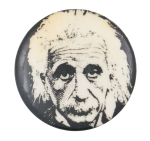 Einstein Face Art Button Museum