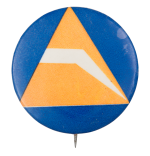 Orange Triangle On Blue Art Button Museum