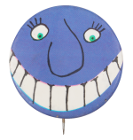 Purple Face With Grin Art Button Museum