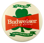 Shamrock Budweiser Chicago Beer Busy Beaver Button Museum