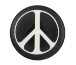 Peace Sign Black and White Cause Button Museum