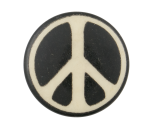 Peace Sign Black and White Cause Button Museum