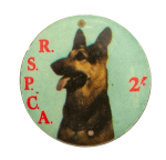RSPCA Shepherd Dog Cause Busy Beaver Button Museum