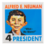 Alfred E. Neuman for President Entertainment Busy Beaver Button Museum