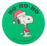 Ho Ho Ho Snoopy Entertainment Button Museum