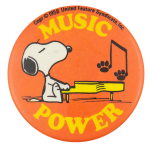 Snoopy Music Power Entertainment Busy Beaver Button Museum