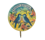 Happy Birthday Blue Birds Event Button Museum