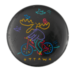 Ottawa Moose on a Bicycle Event Button Museum