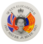 Queen Elizabeth II Silver Jubilee Event Busy Beaver Button Museum
