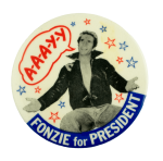 Fonzie for President Humorous Busy Beaver Button Museum
