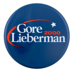 Gore Lieberman 2000 Round Political Button Museum