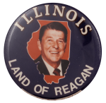 Illinois Land of Reagan State Political Busy Beaver Button Museum