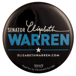 Senator Elizabeth Warren Political Busy Beaver Button Museum
