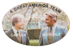 A Great America Team Carter Mondale Political Button Museum
