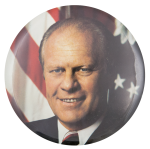 Gerald Ford Color Portrait Political Button Museum
