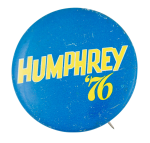 Humphrey '76 Blue and Yellow Political Button Museum