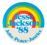 Jesse Jackson Rainbow '88 Political Button Museum