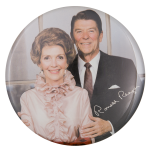 Nancy and Ronald Reagan Color Portrait Political Button Museum
