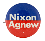 Nixon Agnew Blue Red Political Button Museum