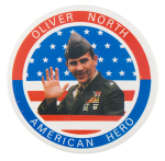 Oliver North American Hero Political Button Museum