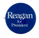 Reagan for President Blue Political Busy Beaver Button Museum