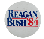 Reagan Bush 84 Big Political Busy Beaver Button Museum