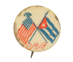 United States and Cuba Flags Political Button Museum