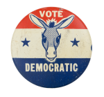 Vote Democratic Donkey Political Button Museum