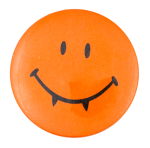 Orange Fanged Smiley Smileys Button Museum