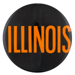 Illinois Black and Orange Sports Button Museum