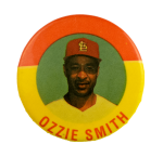 Ozzie Smith with Cap Sports Busy Beaver Button Museum